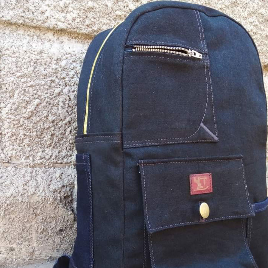 Pop Back Pack - Mrabaraba Denim Pop Back Pack - Mrabaraba Denim